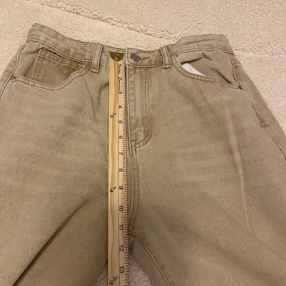 Shein Womens Medium Beige Wide-Leg Jeans Cotton Blend Relaxed Fit - Picture 6 of 16